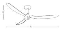 Modernus 3 menčių lubinis ventiliatorius, 152cm - Nuotrauka 4