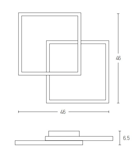 Matinis juodas LED lubinis šviestuvas 28W 3000K Aliuminio-akrilo