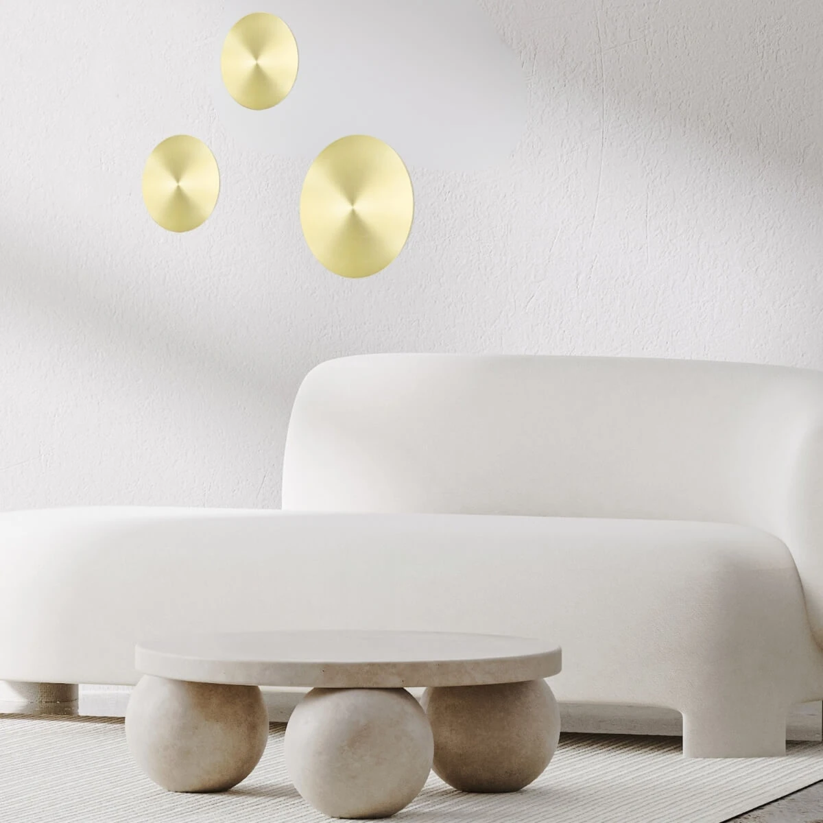 Brushed Brass Round LED Wall Light 6W 3000K Warm White
