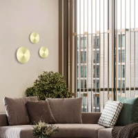 Brushed Brass Round LED Wall Light - Image 1