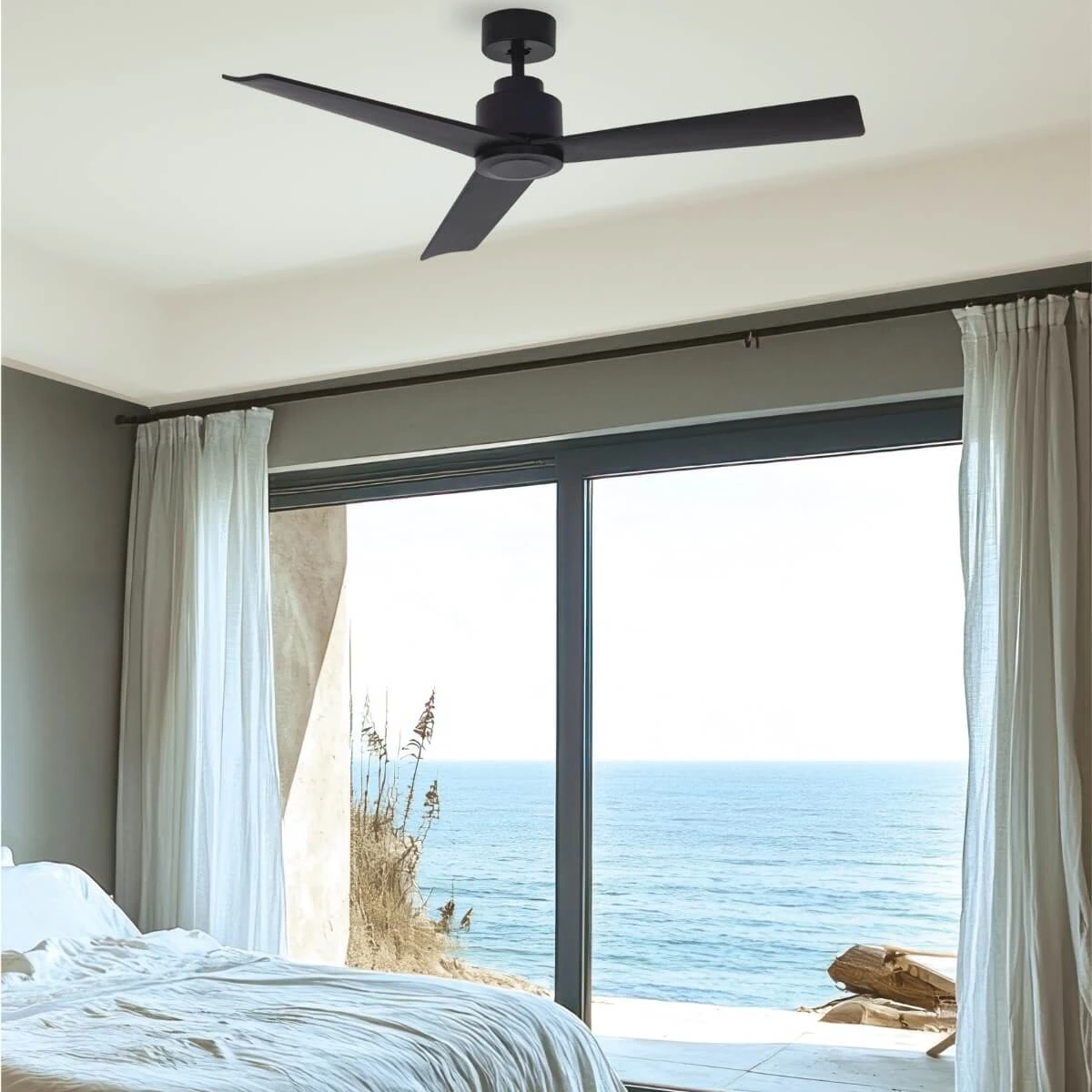 Modern Black 3-Blade Ceiling Fan, 132cm