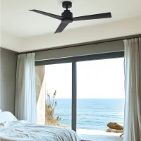 Modern Black 3-Blade Ceiling Fan, 132cm - Image 1