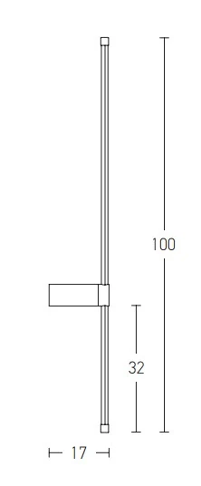 LED sieninis šviestuvas su rankena, matinis auksinis, 100mm