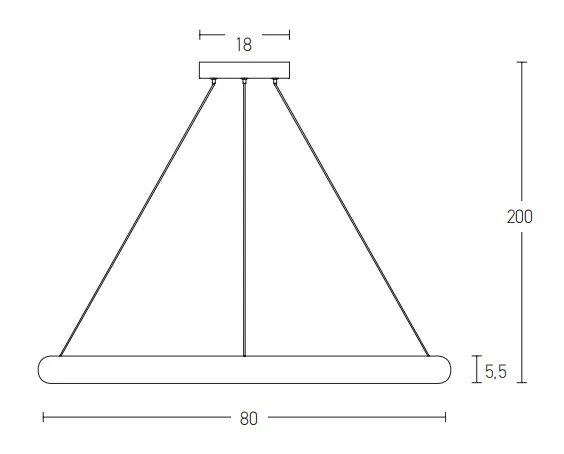 LED pakabinamas žiedinis šviestuvas, Ø80cm, smėlio juodas