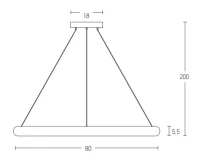 LED pakabinamas žiedinis šviestuvas, Ø80cm, smėlio juodas - Nuotrauka 5