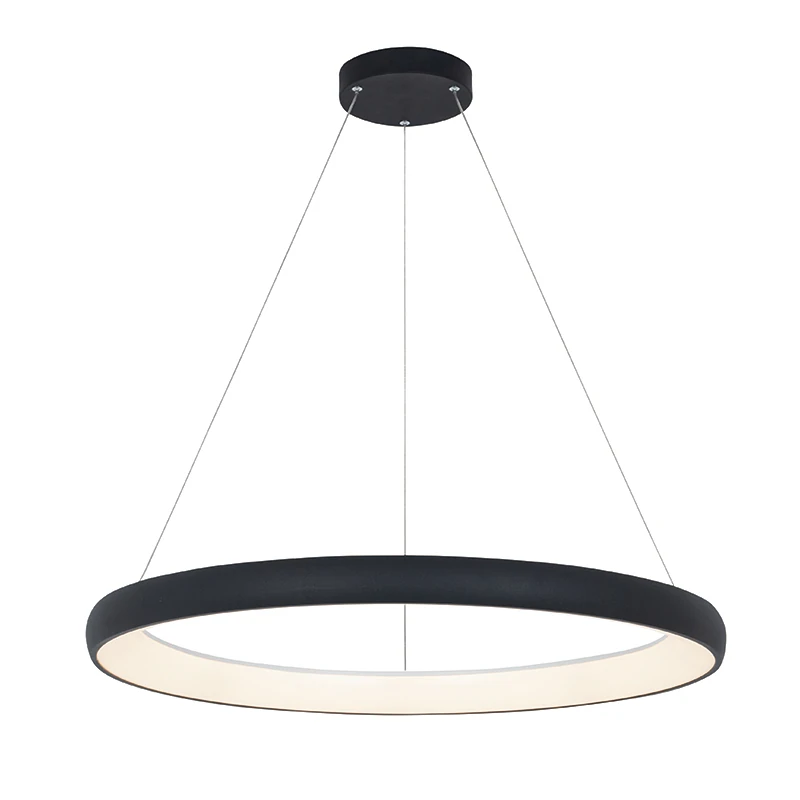 LED pakabinamas žiedinis šviestuvas, Ø80cm, smėlio juodas