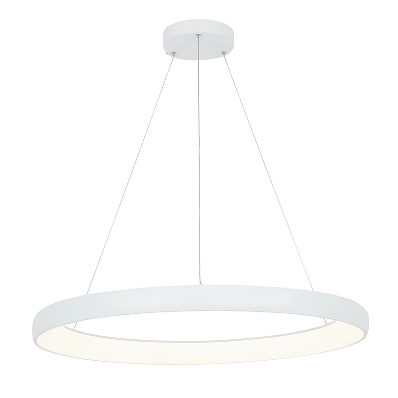 Reguliuojamas LED žiedo pakabinamas šviestuvas, Ø80cm, smėlio baltumo
