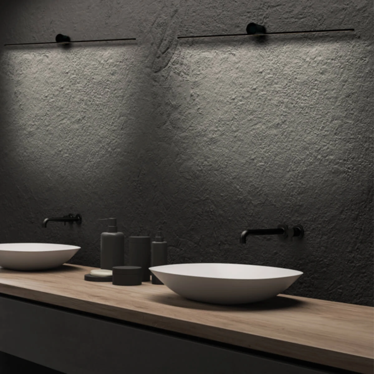 LED Bathroom Light 90cm Sandy Black IP44