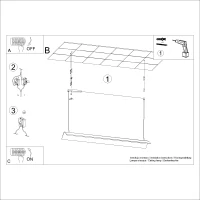 Pakabinamas šviestuvas 150 cm/24W – linijinis, baltas, CRI93 - Nuotrauka 10