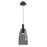 Modernus LED pakabinamas šviestuvas, juodas matinis, dūminis stiklas - Nuotrauka 2