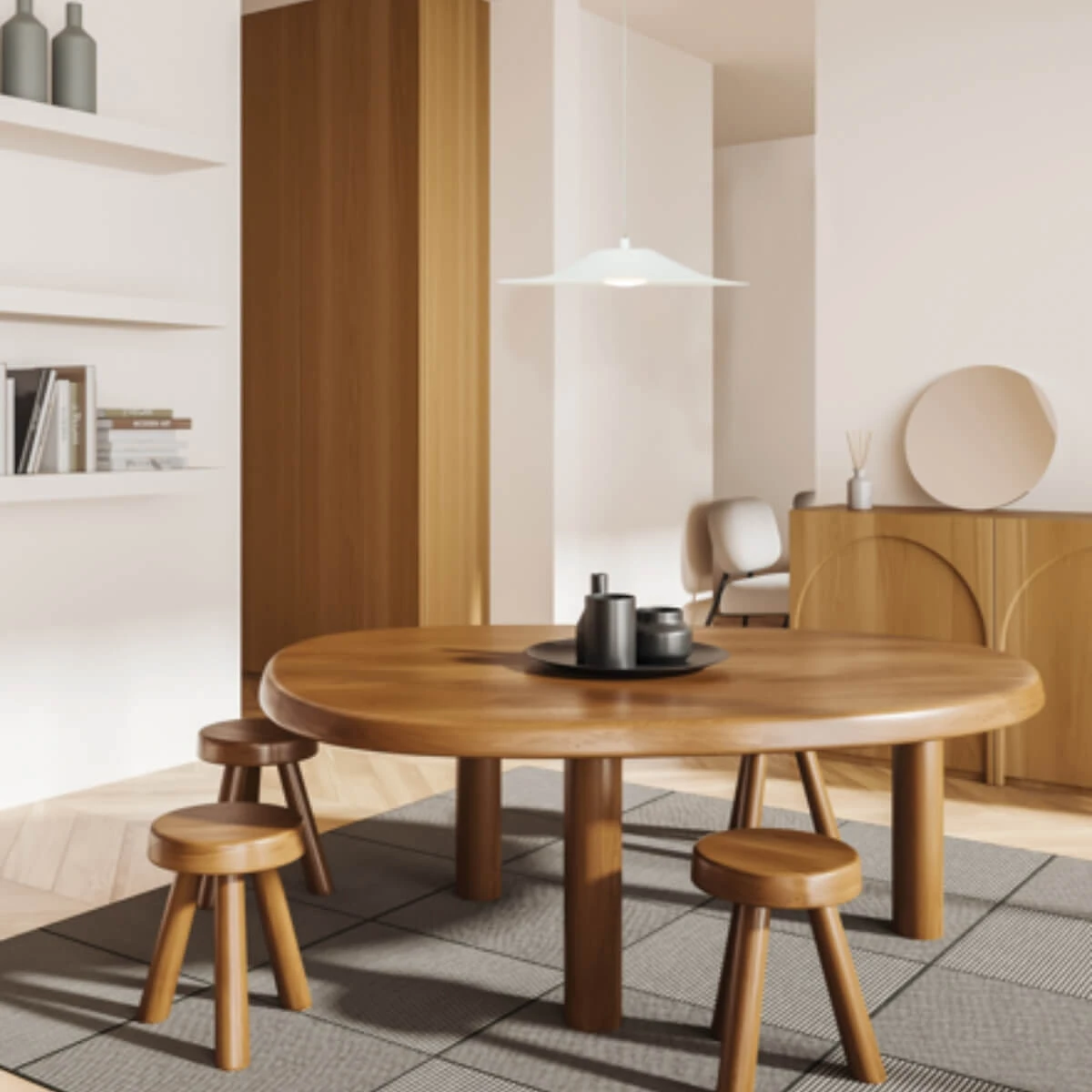White Matt Disc LED Pendant Light