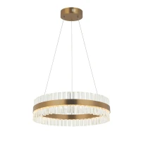 LED pakabinamas šviestuvas 56W 3000K, aukso matinio nerūdijančio plieno su skaidriu stiklu - Nuotrauka 1