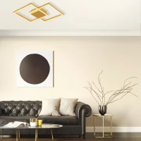 Geometric Gold Matt LED Ceiling Light - Image 3