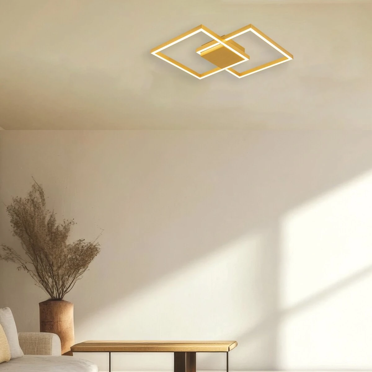 Geometric Gold Matt LED Ceiling Light