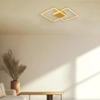 Geometric Gold Matt LED Ceiling Light - Image 1