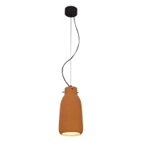 Natural Clay Pendant Light with Black Base, E27, 27 cm - Image 1