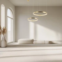 Brushed Gold Ring LED Pendant Light 53W 3000K - Image 3
