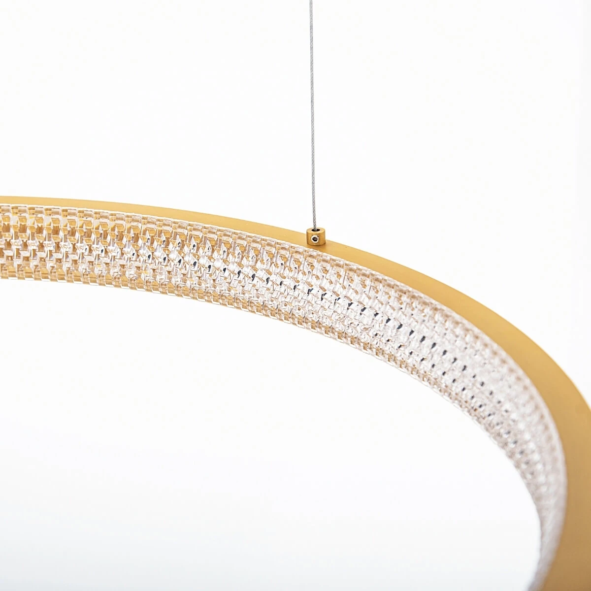 Brushed Gold Ring LED Pendant Light 53W 3000K
