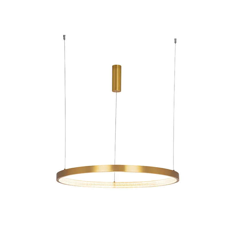 Brushed Gold Ring LED Pendant Light 53W 3000K