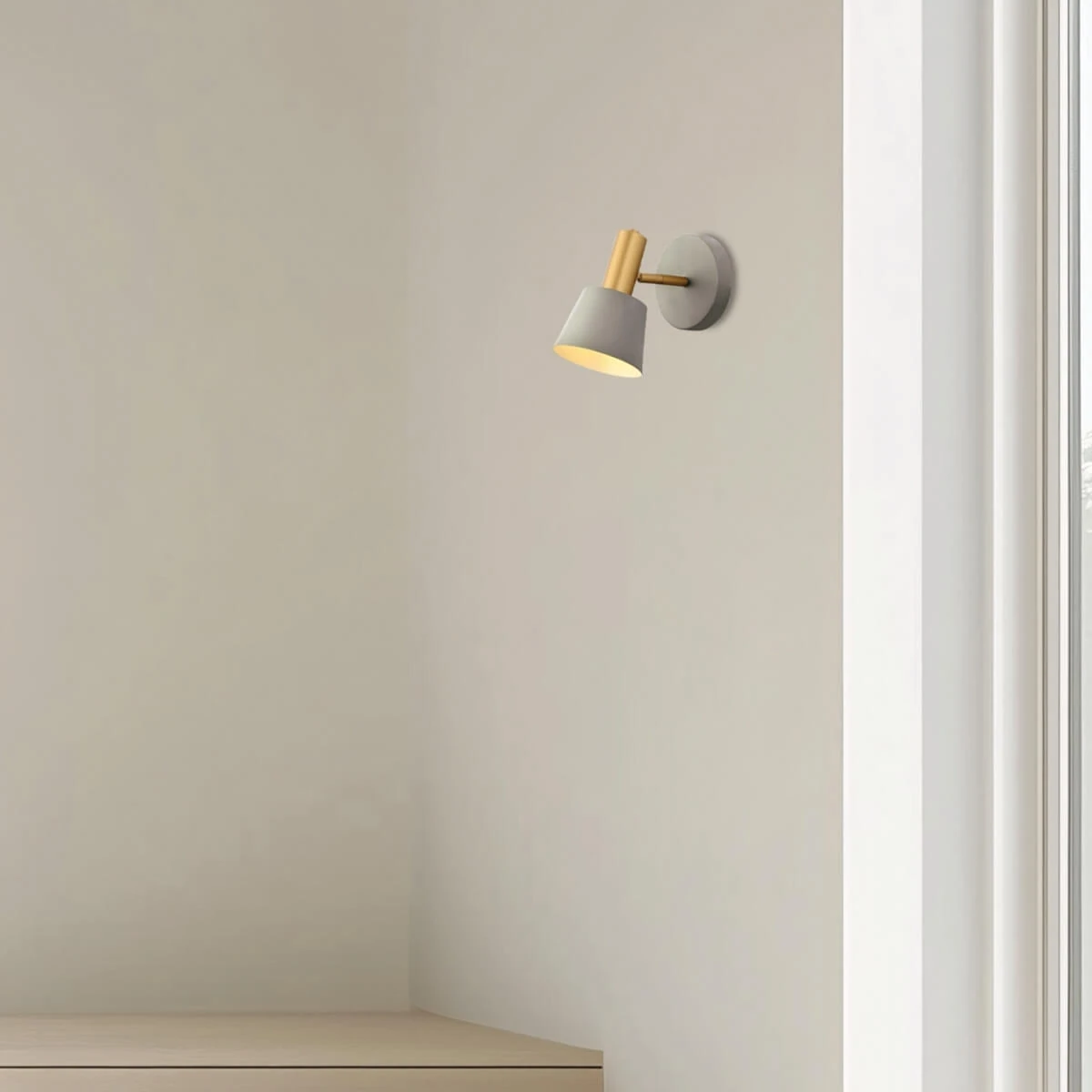 Adjustable Wall Spotlight, Sage Green & Gold Matt