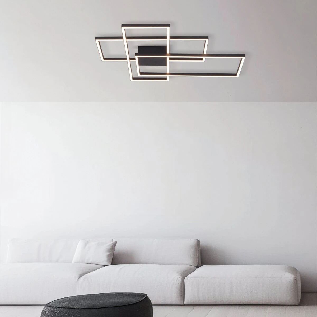 Matt Black Geometric LED Ceiling Light