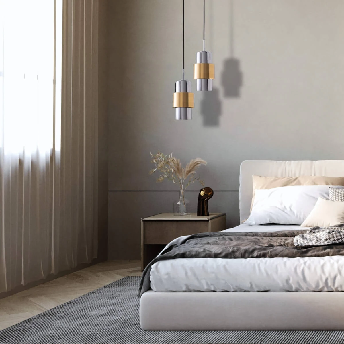Gold and Chrome Pendant Light