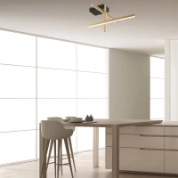 Geometric LED Ceiling Light Gold Matt & Black - Image 1