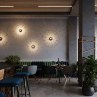 Ceiling/wall lamp 70 cm – round, black, E27 - Image 8