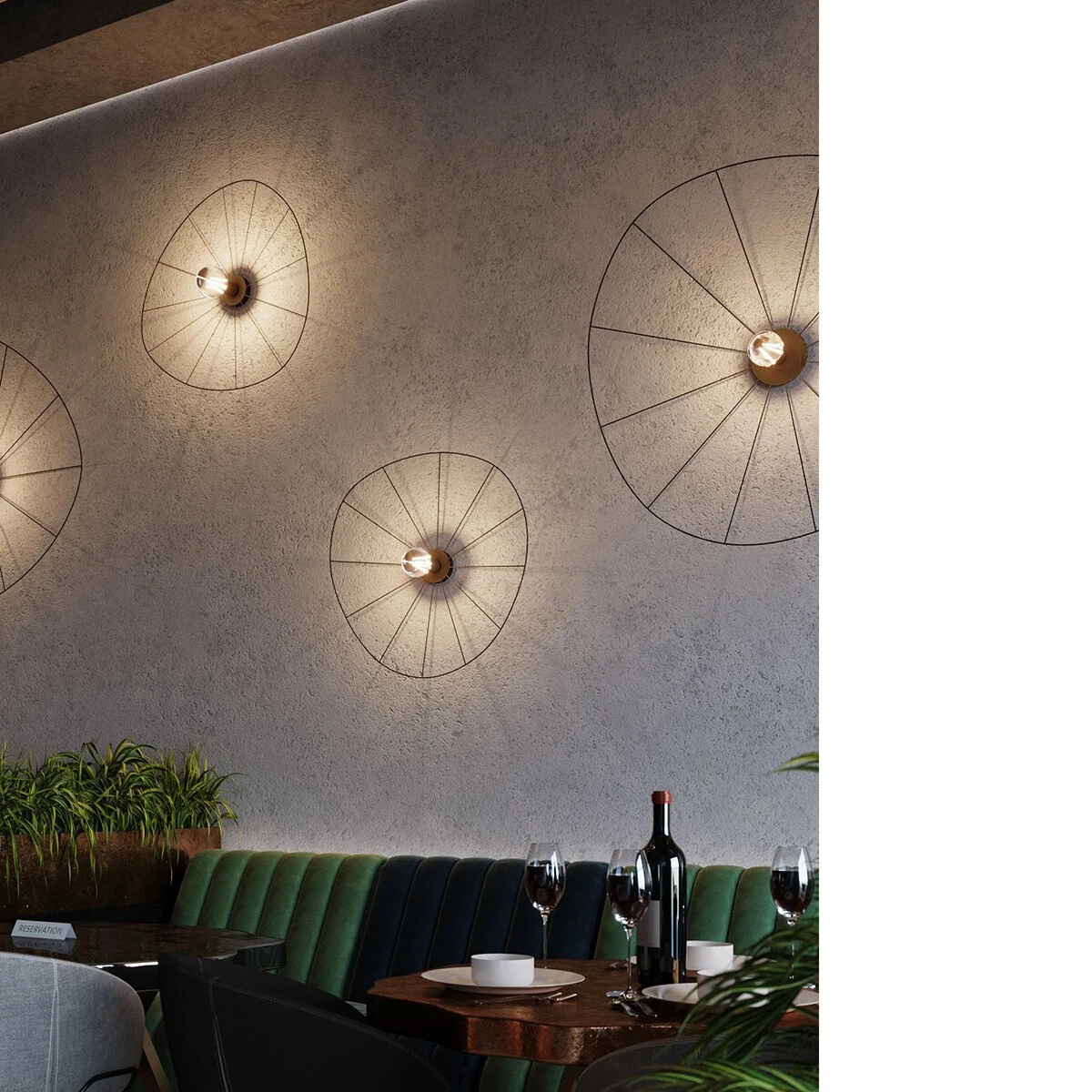 Ceiling/wall lamp 70 cm – round, black, E27