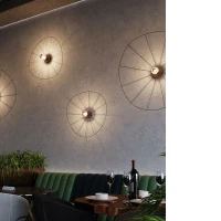 Ceiling/wall lamp 70 cm – round, black, E27 - Image 9