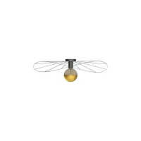 Ceiling/wall lamp 70 cm – round, black, E27 - Image 2