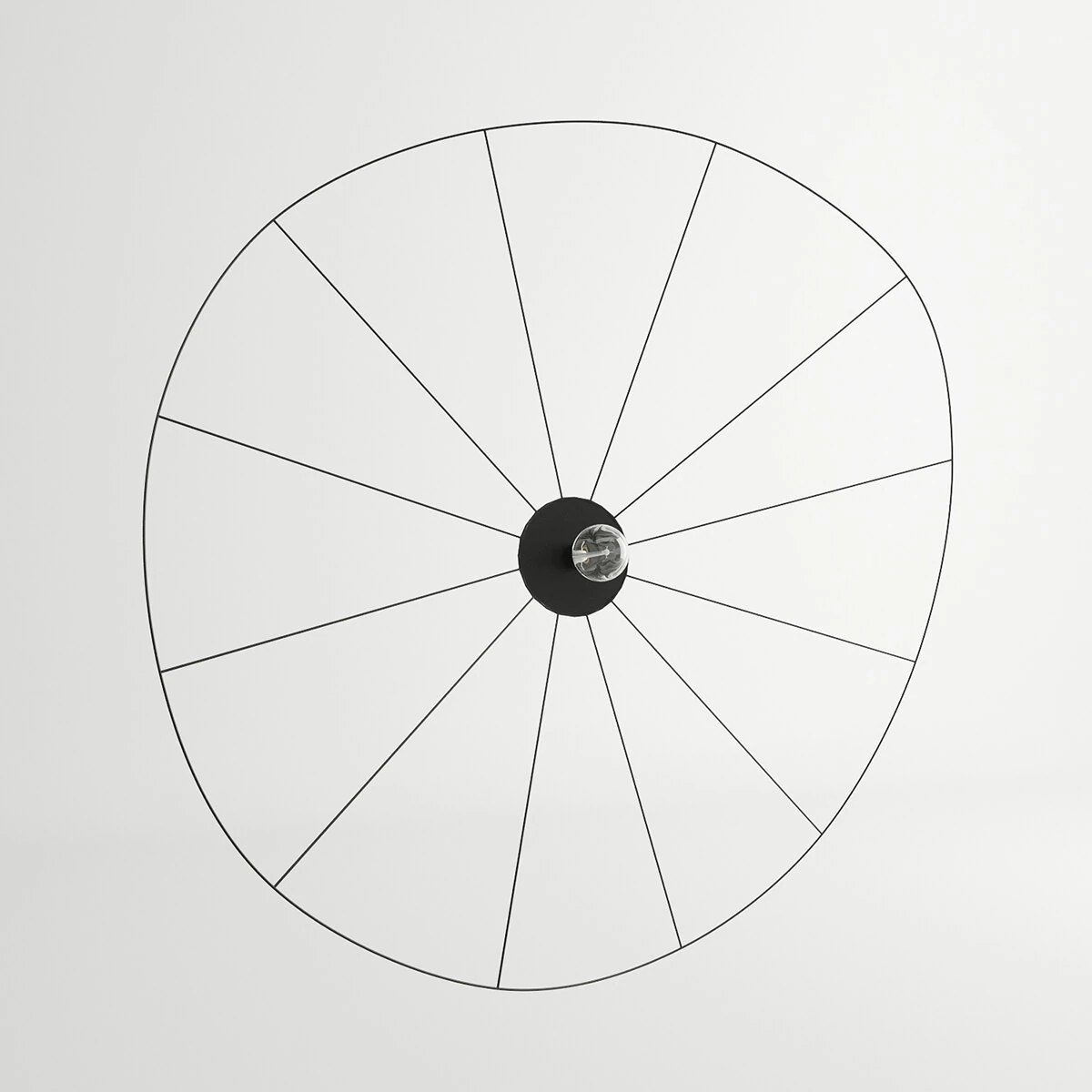 Ceiling/wall lamp 70 cm – round, black, E27