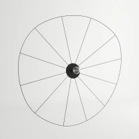 Ceiling/wall lamp 70 cm – round, black, E27 - Image 3