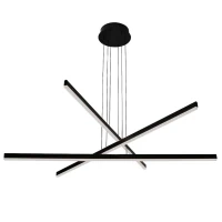 Geometric Linear LED Pendant Light, 102cm, Black Matt - Image 1