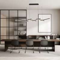 Geometrinis juodas matinis LED pakabinamas šviestuvas - Nuotrauka 3