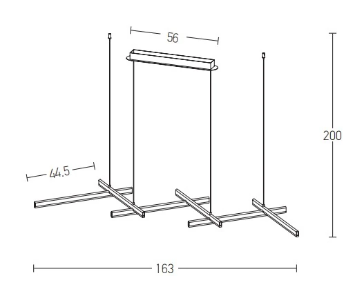 Geometrinis juodas matinis LED pakabinamas šviestuvas
