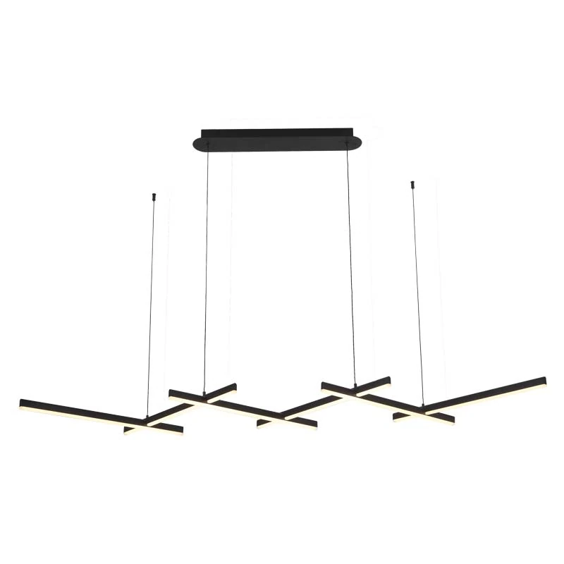 Geometrinis juodas matinis LED pakabinamas šviestuvas