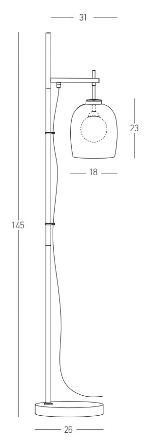 Contemporary LED Floor Lamp with Smoked Glass Shade