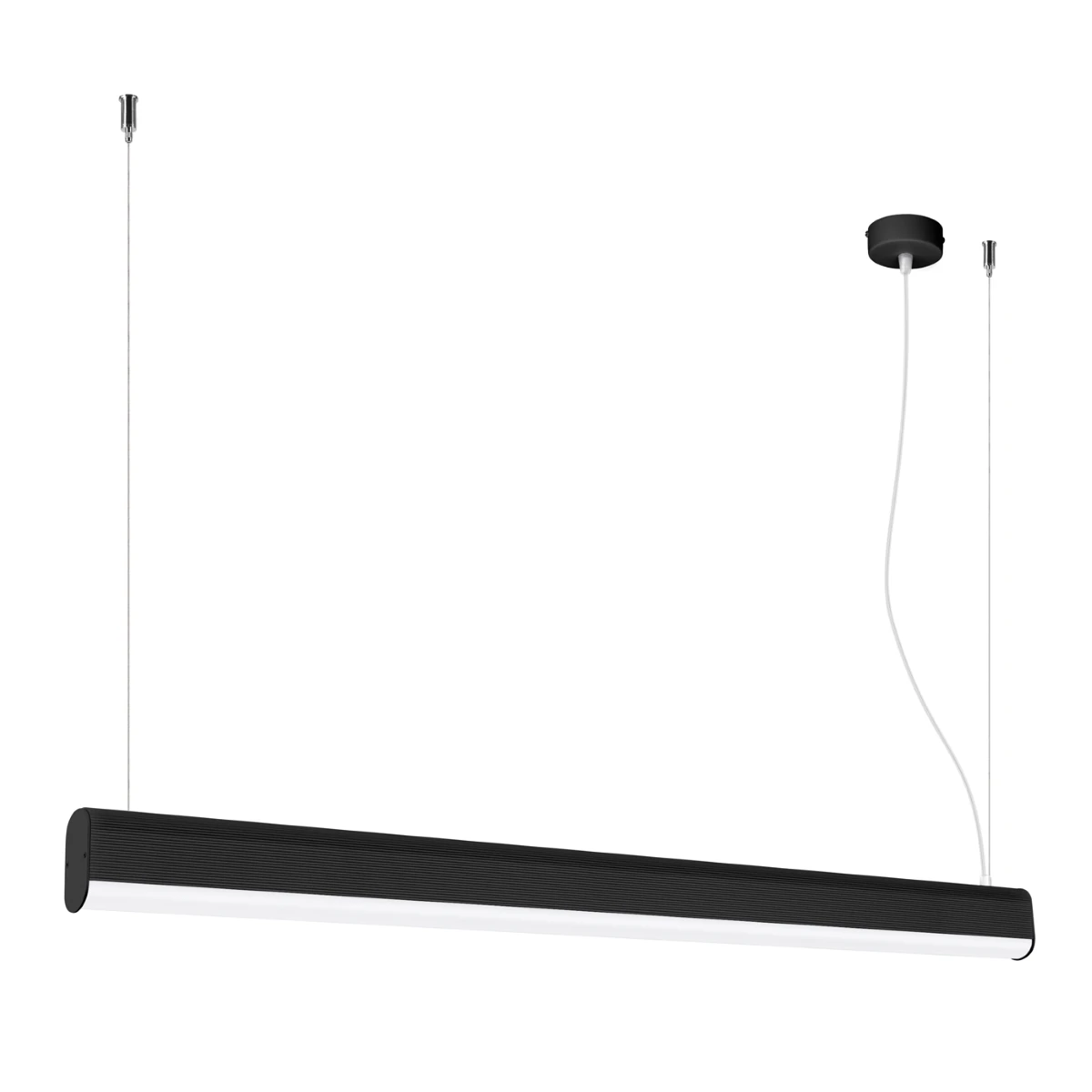 Pendant LED lamp 120 cm – linear, black, dimmable with remote