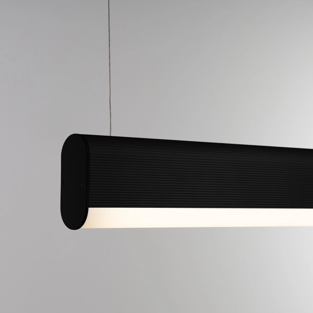 Pendant LED lamp 120 cm – linear, black, dimmable with remote