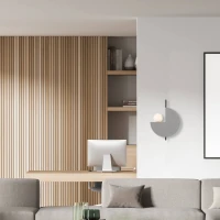 Geometrinis LED sieninis šviestuvas, dramblio pilkas ir smėlio juodas - Nuotrauka 1