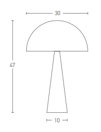 Gold Matt Mushroom Table Lamp E27 - Image 3