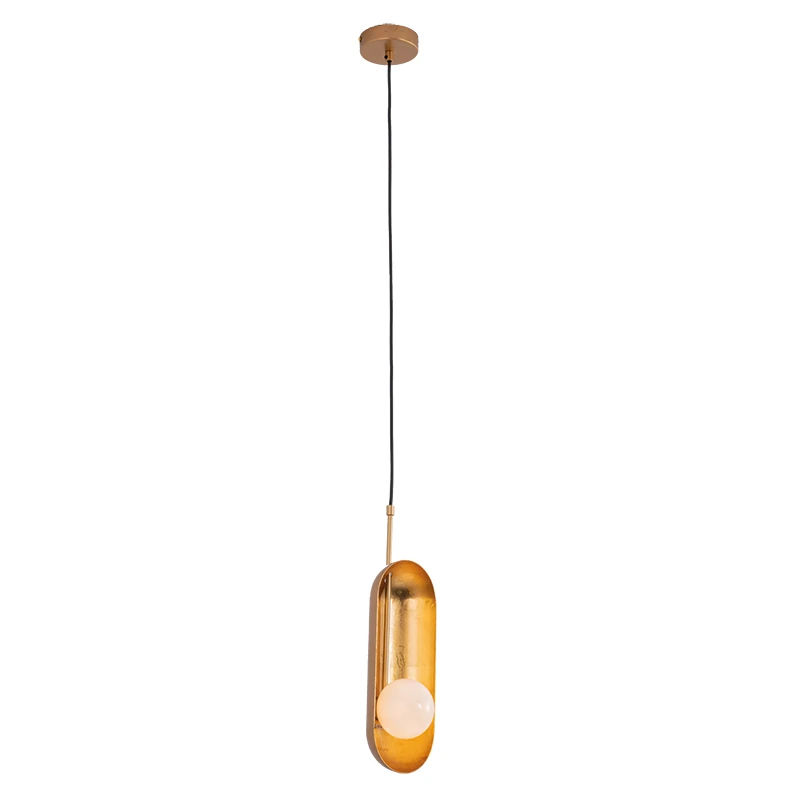 Modern Gold Capsule Pendant Light