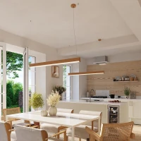 Pendant LED lamp 120 cm – linear, gold, with remote dimming - Image 13