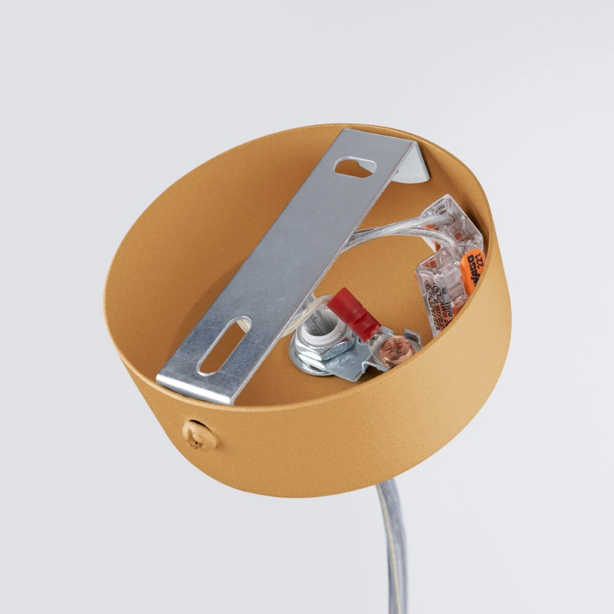 Pendant LED lamp 120 cm – linear, gold, with remote dimming