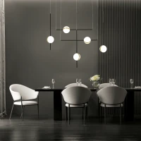 Modern Linear LED Pendant with Adjustable Spheres - Image 1