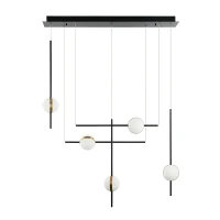 Modern Linear LED Pendant with Adjustable Spheres - Image 2