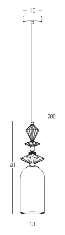 Pendant Light with Pastel Ceramic Details and Opal Glass Shade