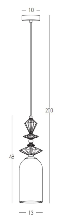 Pendant Light with Pastel Ceramic Details and Opal Glass Shade - Image 5