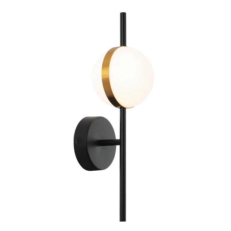 Modern Black & Gold Matt LED Wall Light